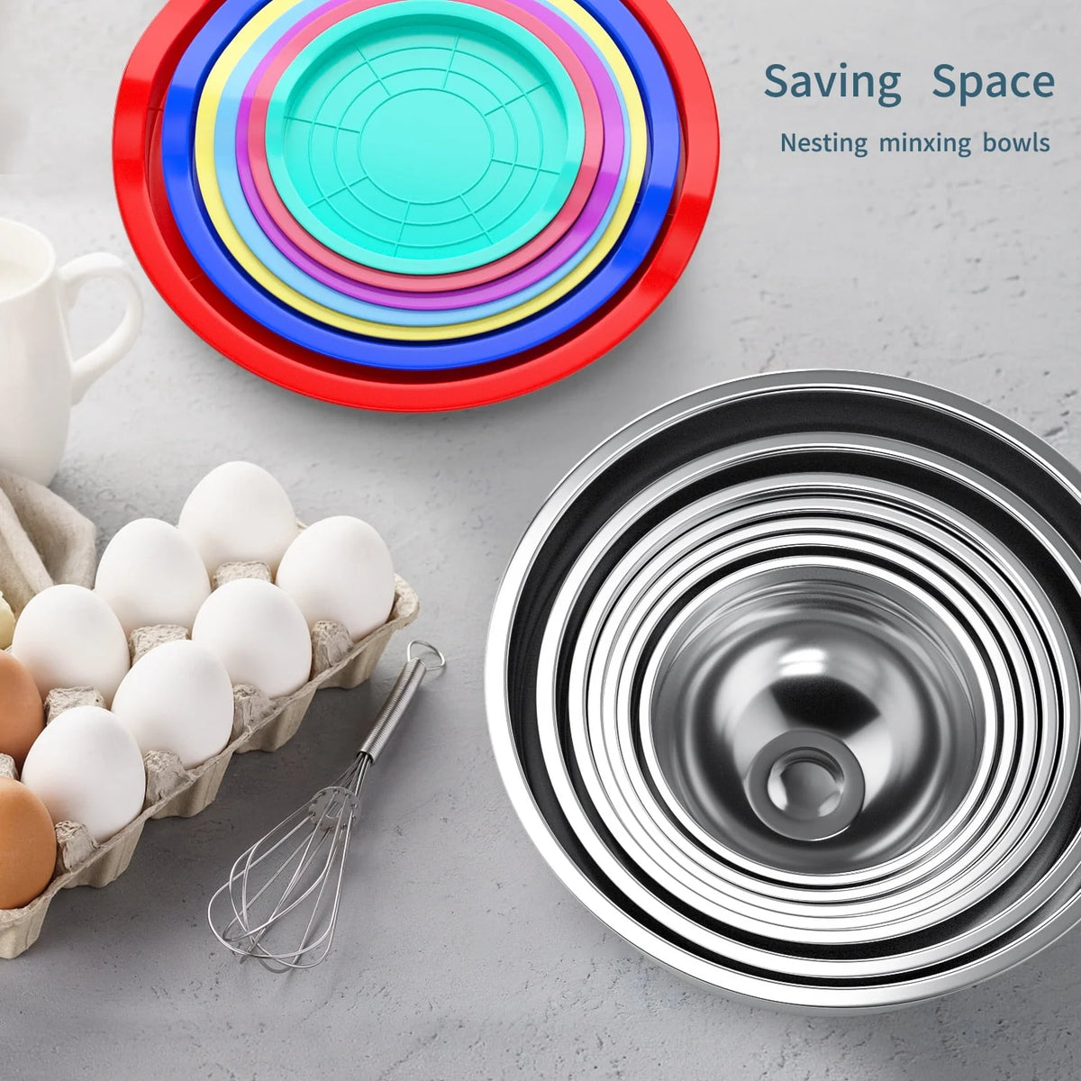 Stainless Steel Mixing Bowls Set with Lids Z20869