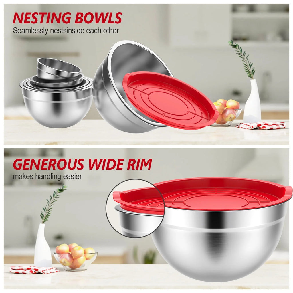 Stainless Steel Mixing Bowls Set with Lids Z20869