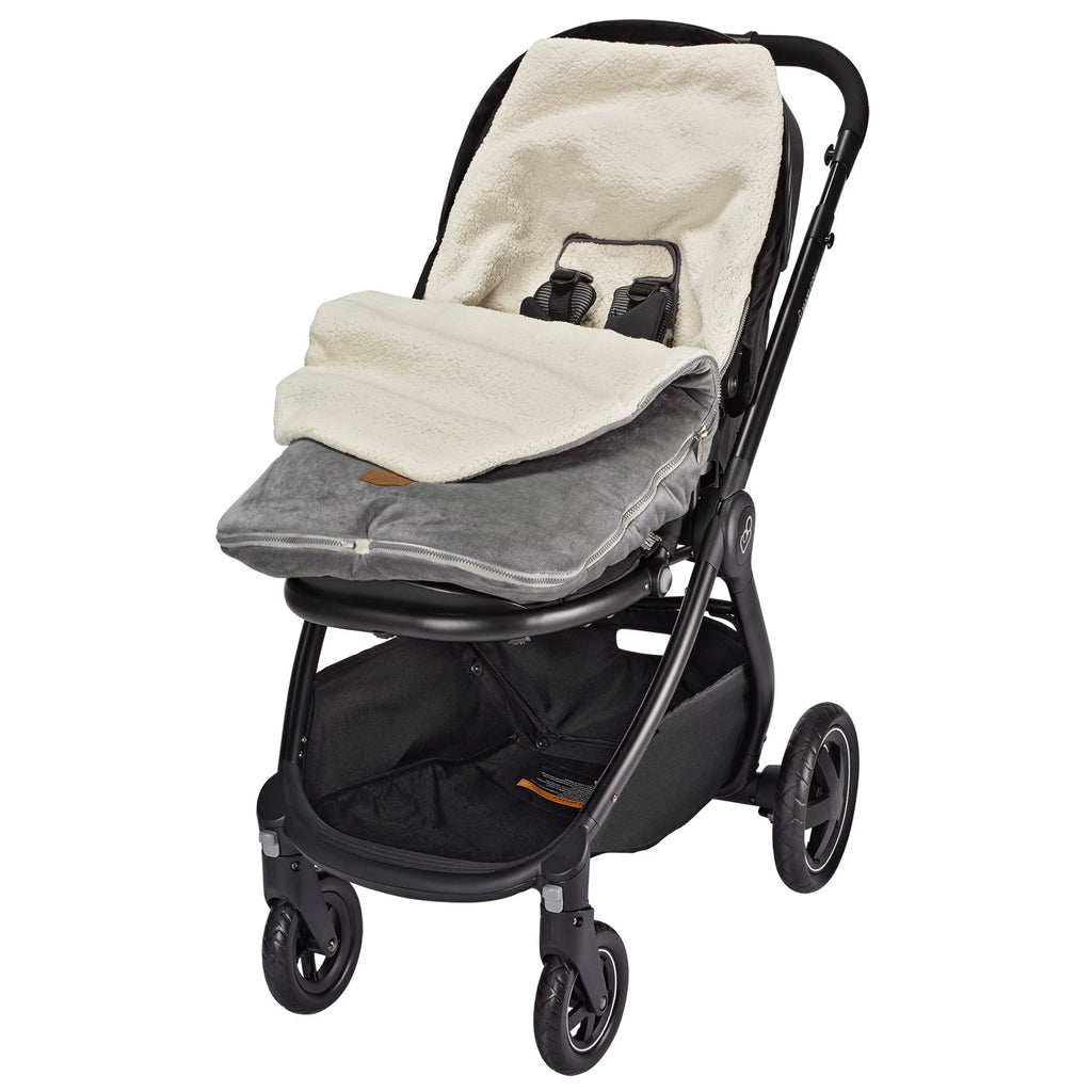 Sherpa-Lined Toddler Car Seat Cover and Bunting Bag Black K2952