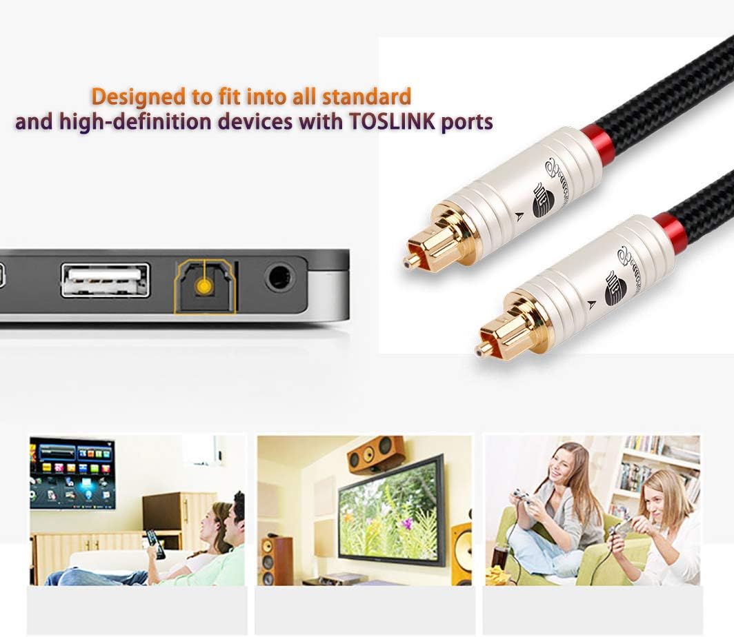 Fiber Optical Audio Cable Toslink Male to Male 6ft G558649