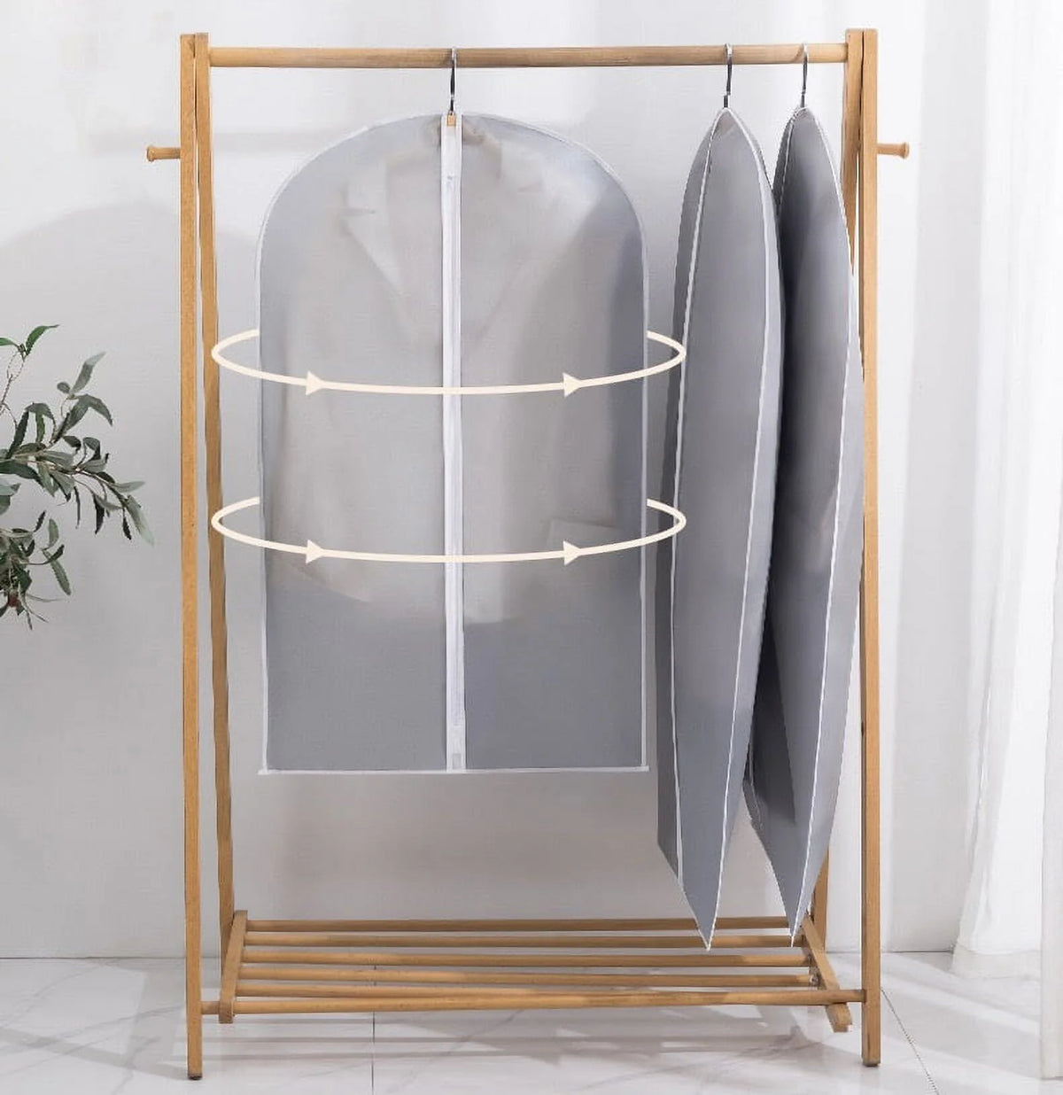 Garment Bags 5 Pack 40 X 24 Hanging Clothes Covers with Zipper V84705
