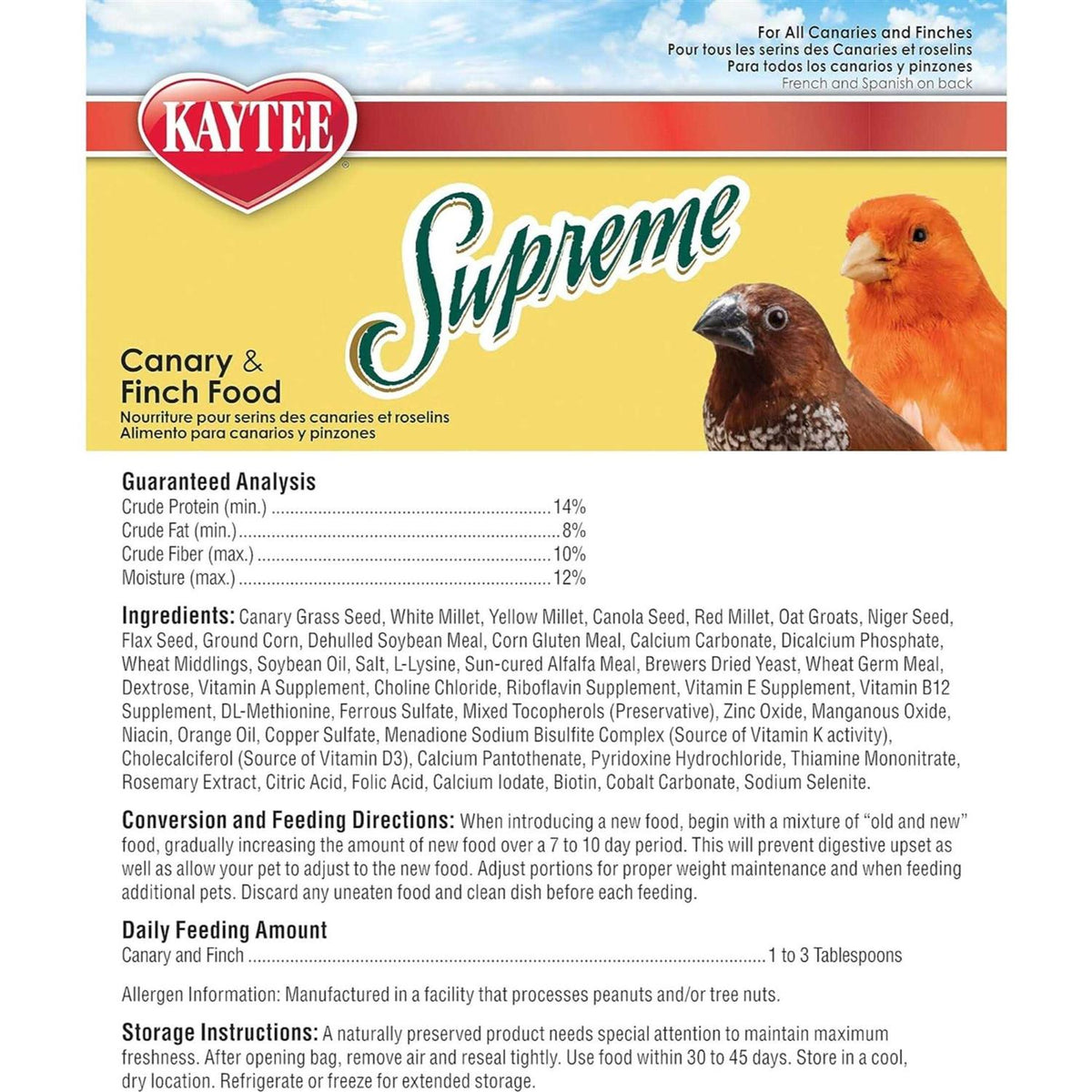 Canary Finch Food T516