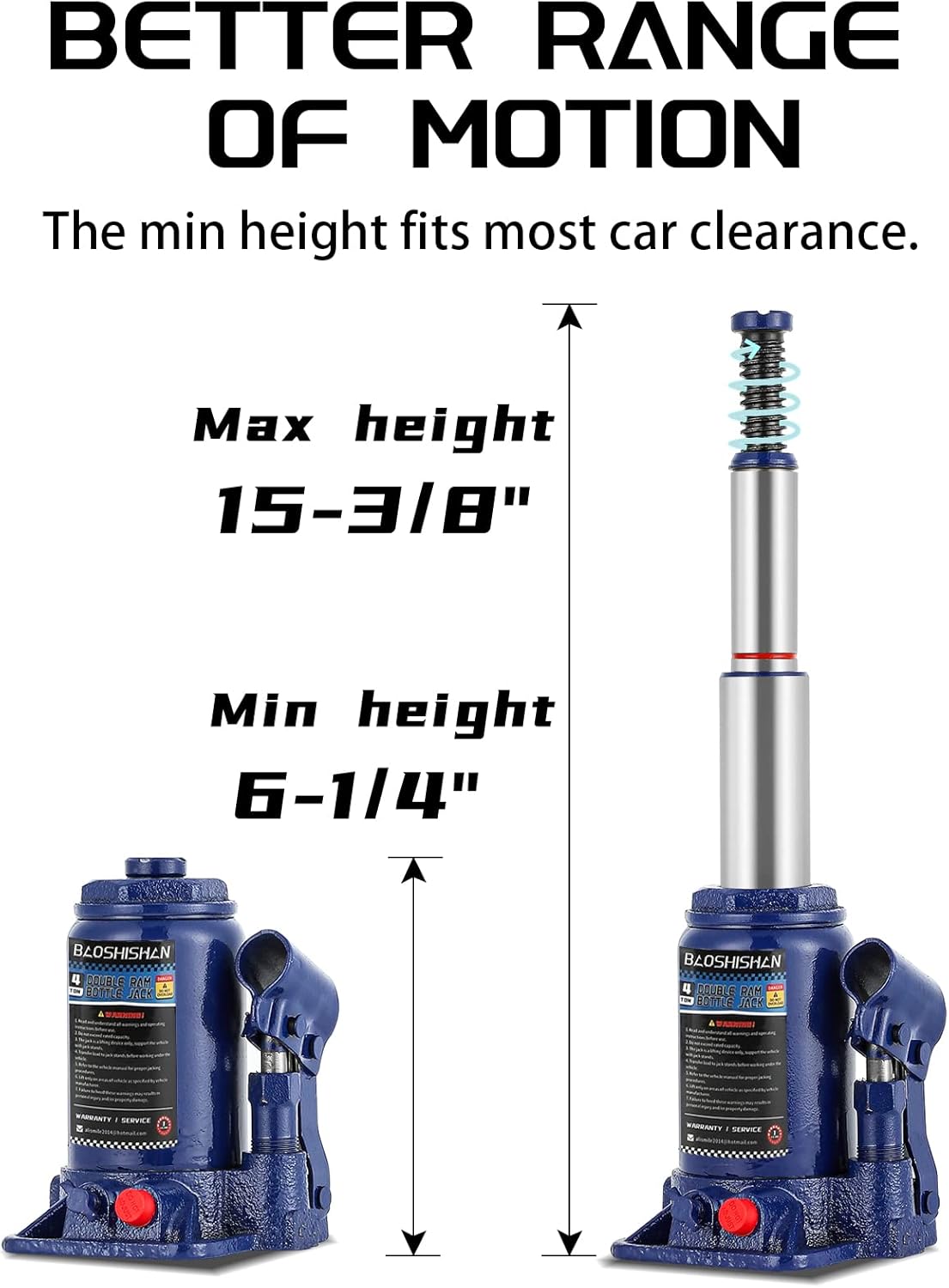 4 Ton Hydraulic Bottle Jack with Carrying Case V16783