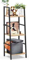 5-Tier Wood and Metal Ladder Shelf Bookcase X81883