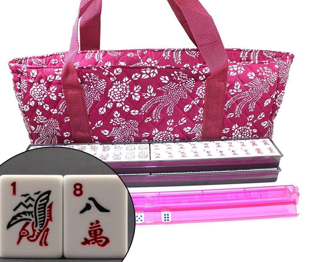 American Mahjong Set with Soft Bag 4 Color Pushers Racks S989