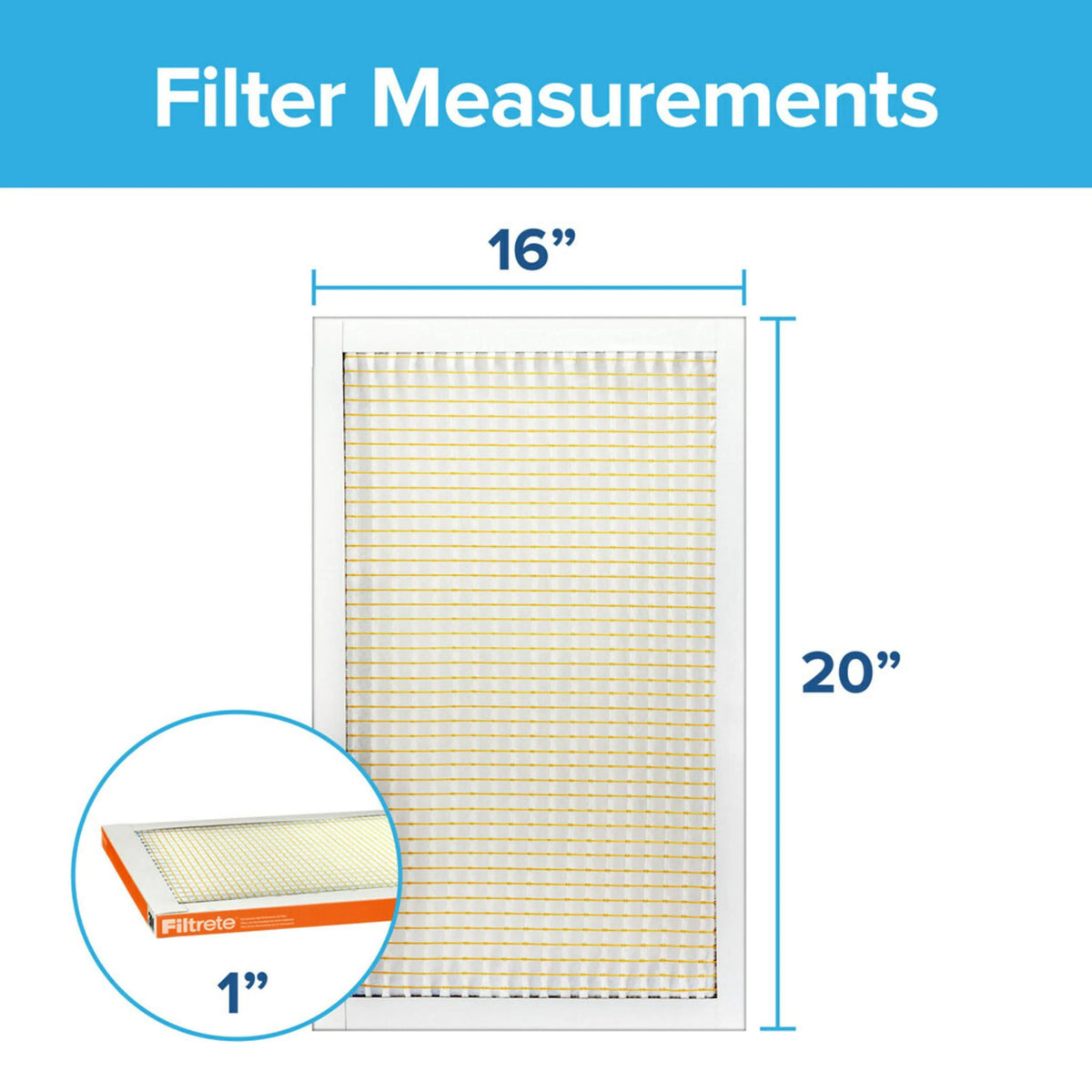 16x20x1 Air Filter, 2 Filters Q648