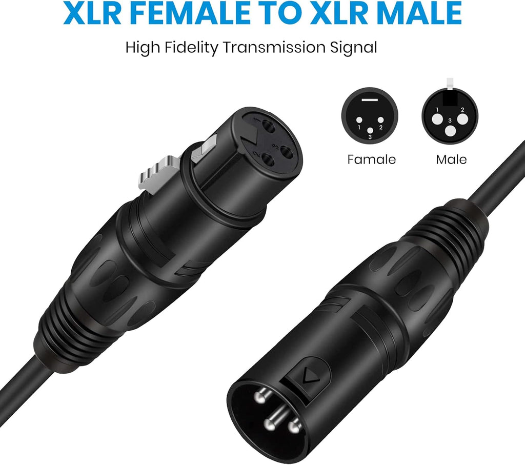 50ft XLR Microphone Cable, Black 6-Pack B23517