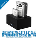 USB 3.0 to SATA Dual Bay External Hard Drive Docking Station R572413
