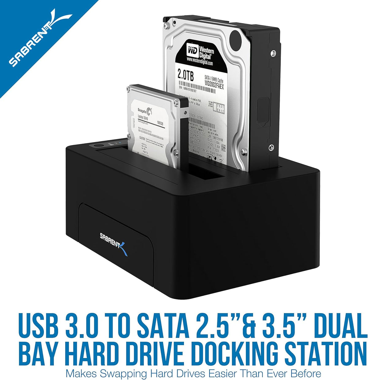 USB 3.0 to SATA Dual Bay External Hard Drive Docking Station R572413