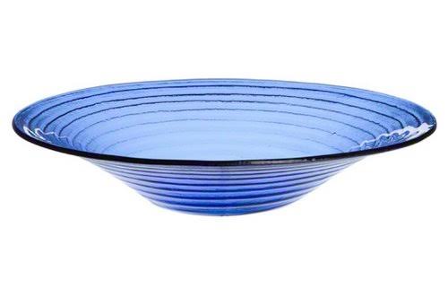 15 in Blue Glass Bowl Q3276