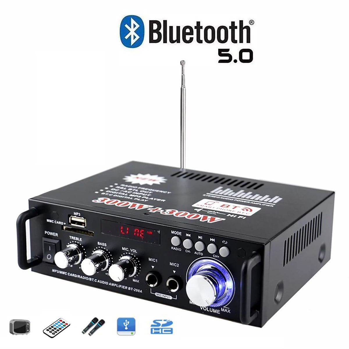 600W 4-16Ohm Bluetooth Stereo Amplifier with Remote G793