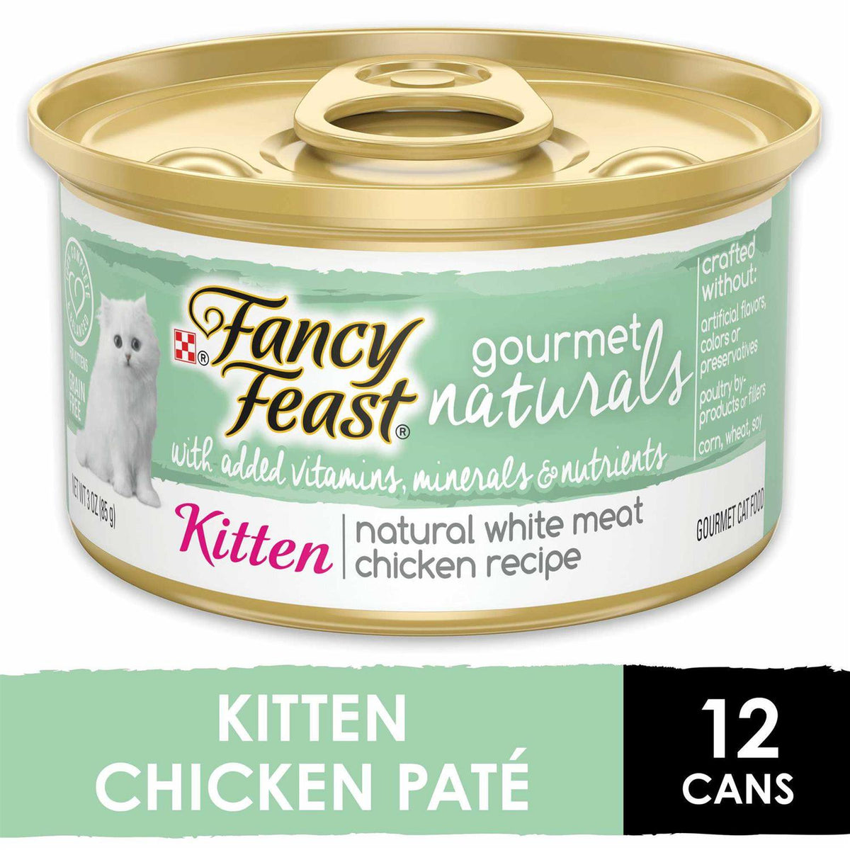 White Meat Chicken Grain-Free Pate Kitten Canned Cat Food, 3 oz, Case of 12 Z178700