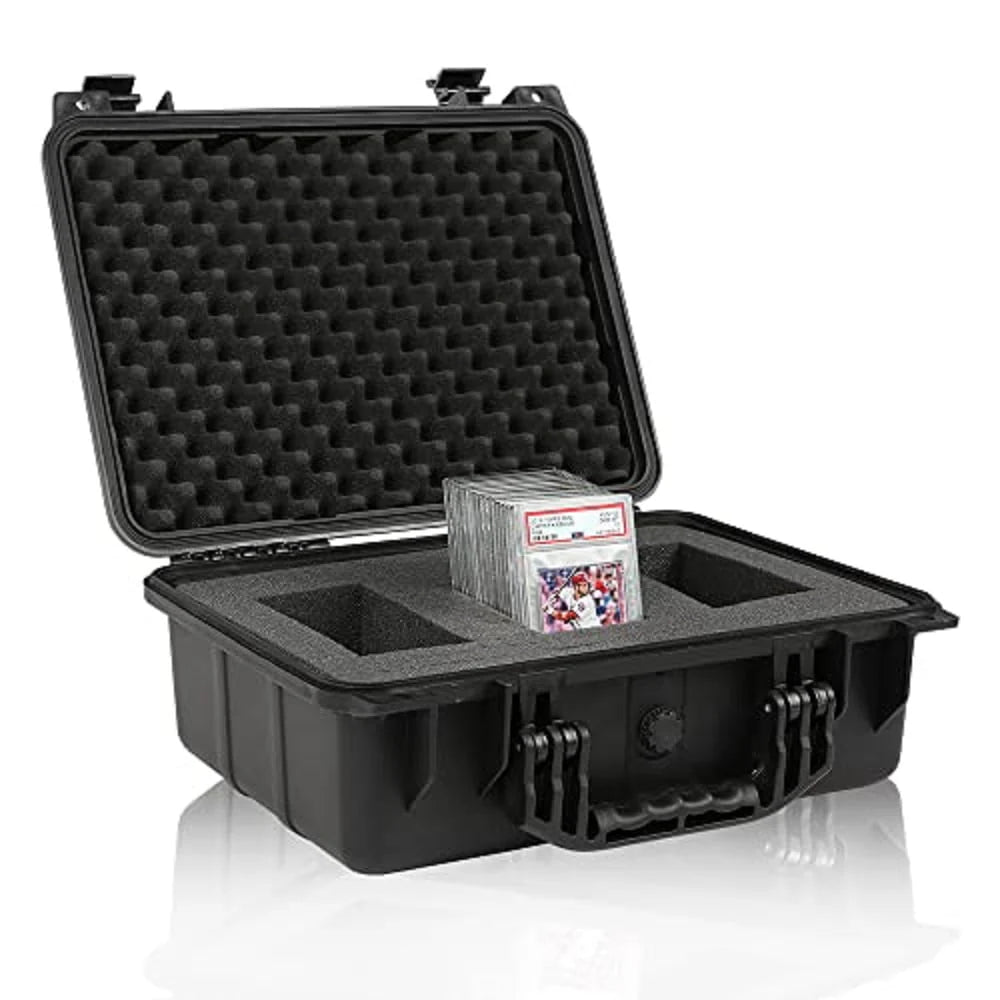 Graded Card Storage Box with Foam Slots, Large, Black G93132