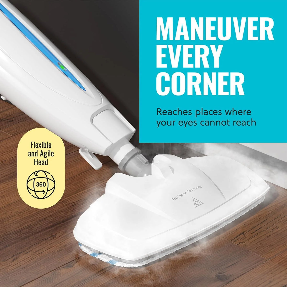 10-in-1 Steam Mop with Detachable Handheld Steam Cleaner E408