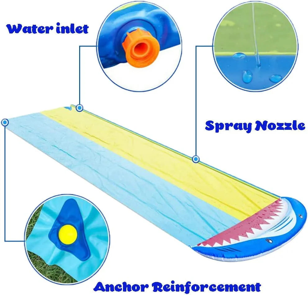 16ft Double Racing Lane Lawn Water Slide with Sprinkler G4025