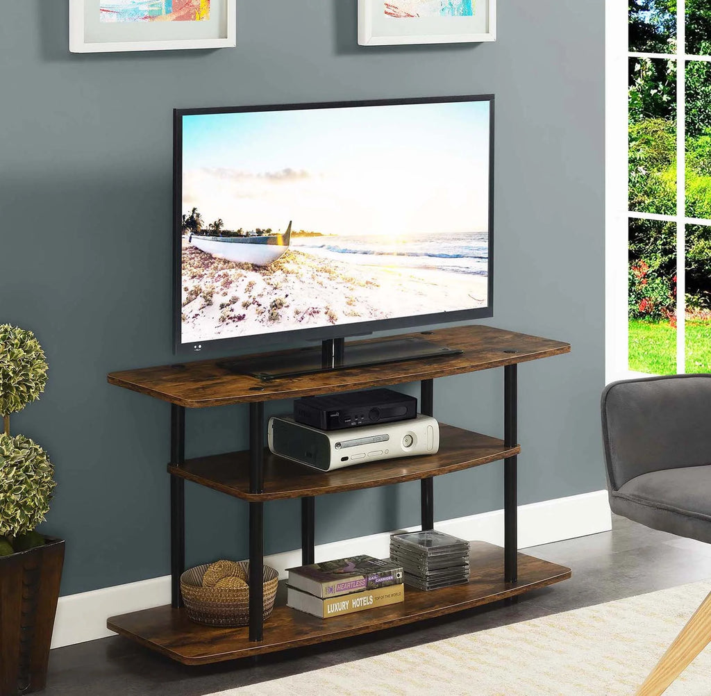 Black 3 Tier Wide TV Stand P430436