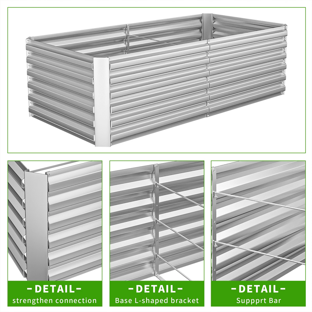 Black Metal Raised Garden Bed M92512