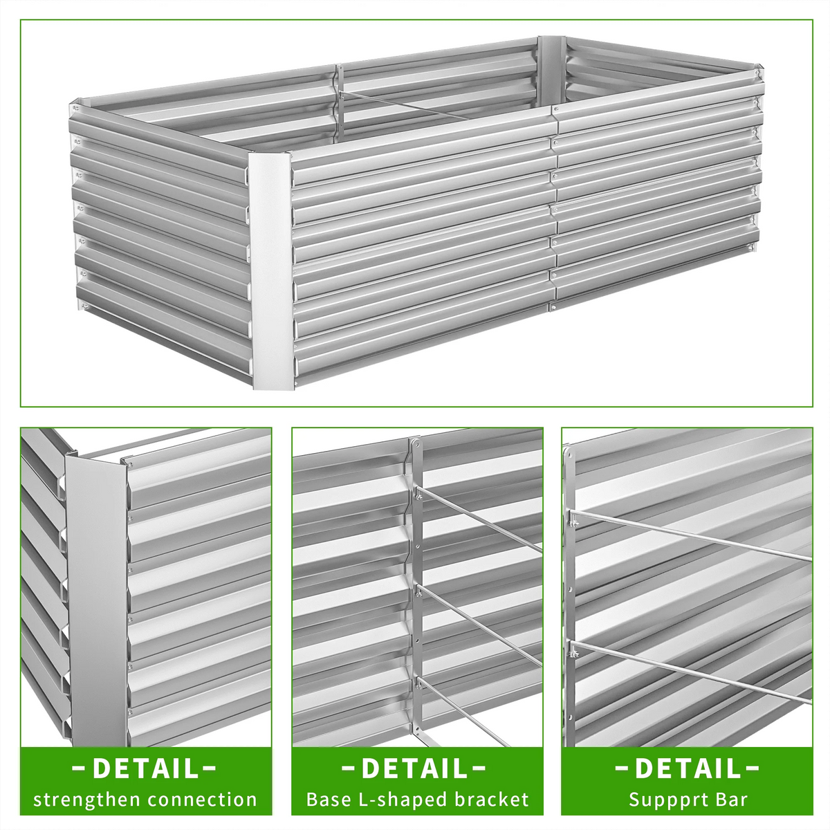 Black Metal Raised Garden Bed M92512