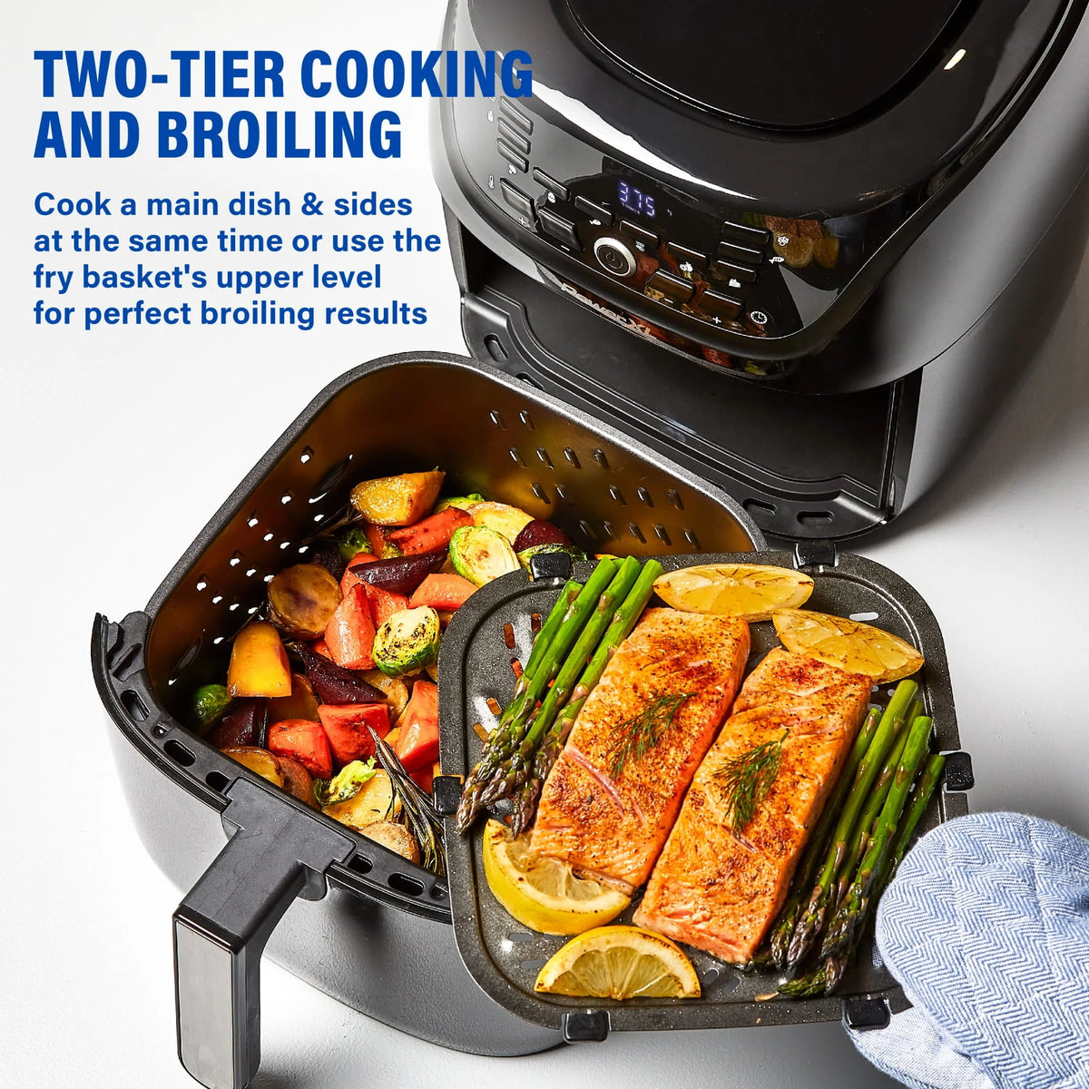 6-Qt Digital Air Fryer with 10 Presets, Black O618319