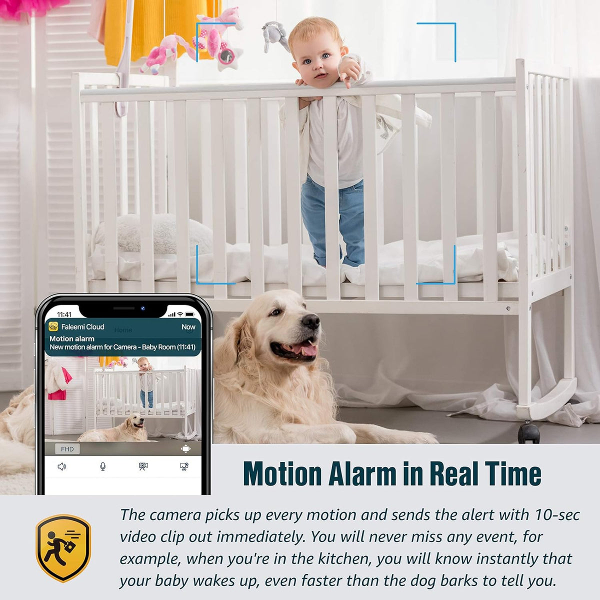 1080P WiFi Indoor Security Camera with Night Vision B762453