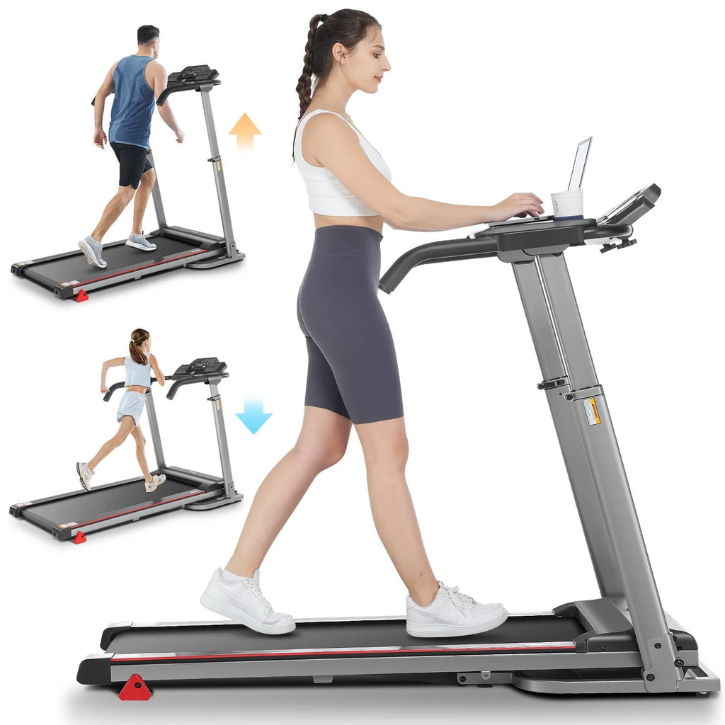 Folding Treadmill with Removable Desk, White P776