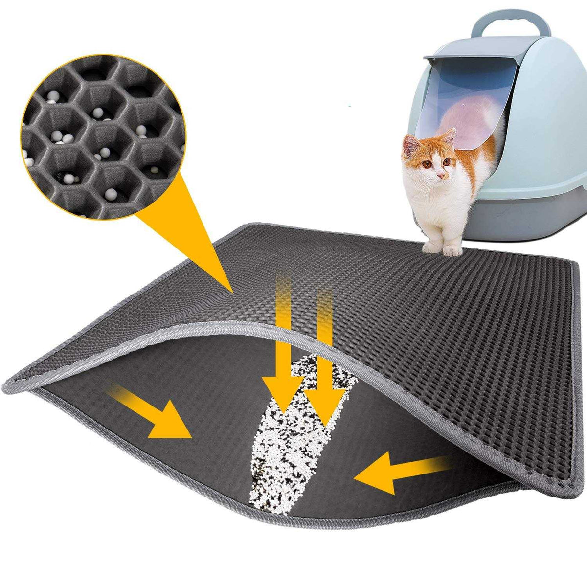 Grey Cat Litter Mat U42767