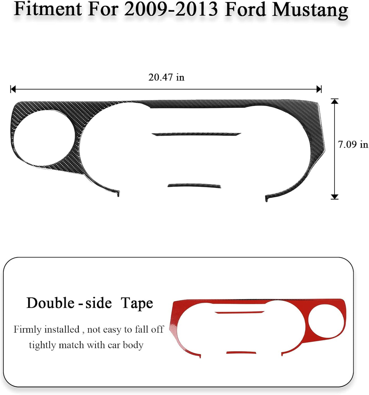 Carbon Fiber Dashboard Instrument Panel Trim Cover F174
