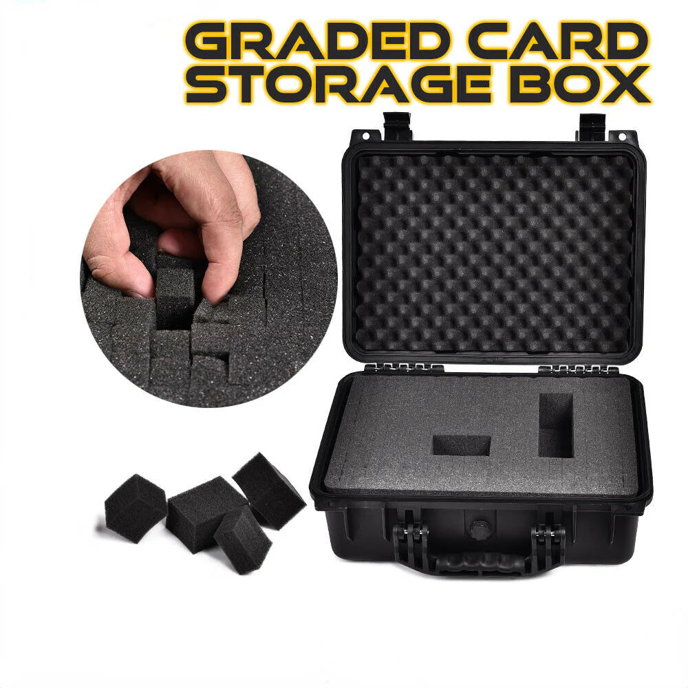 Graded Card Storage Box with Foam Slots, Large, Black G93132