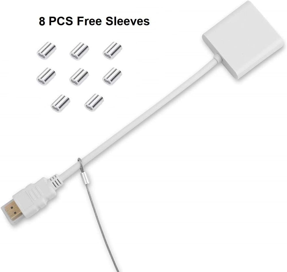 30 Pack 12 inch Adjustable Nylon Coating Security Cable Tether I718