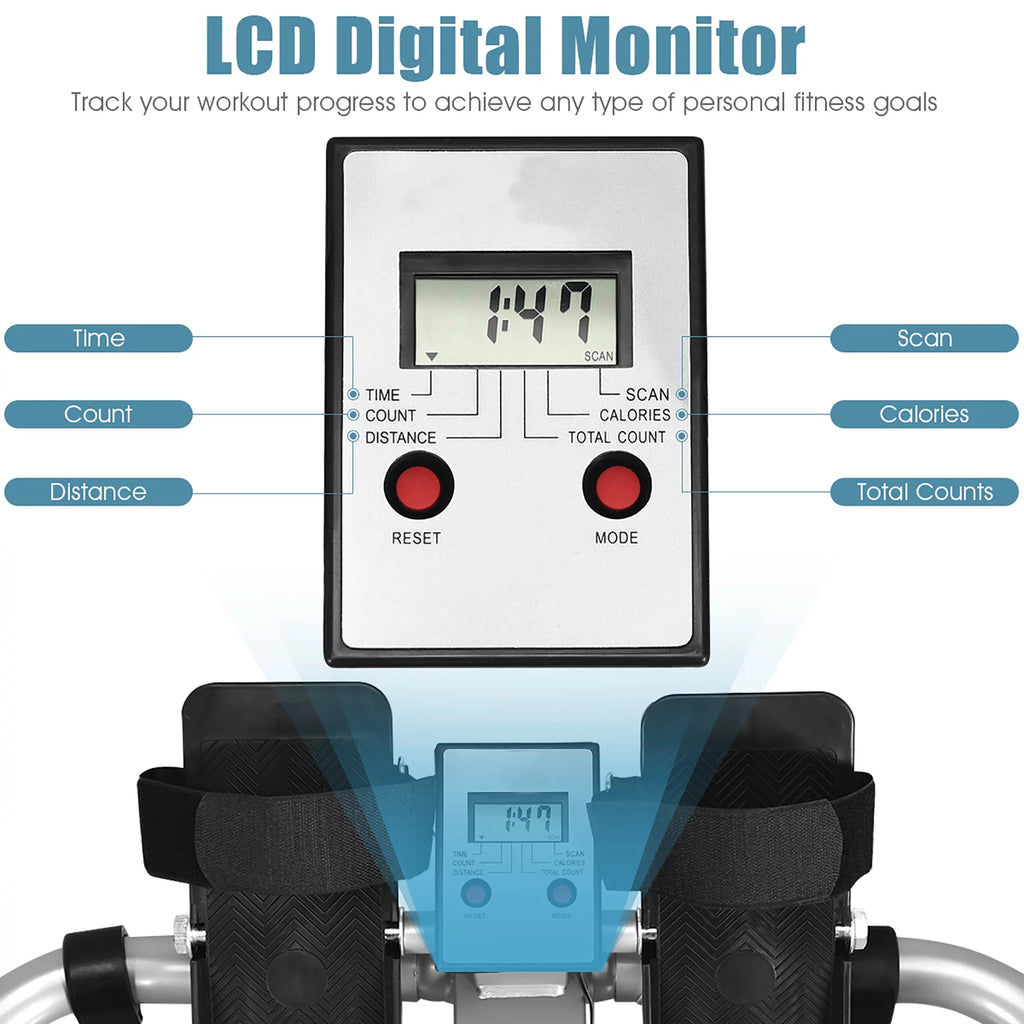 Rower with LCD Monitor and Adjustable Hydraulic Resistance V199612