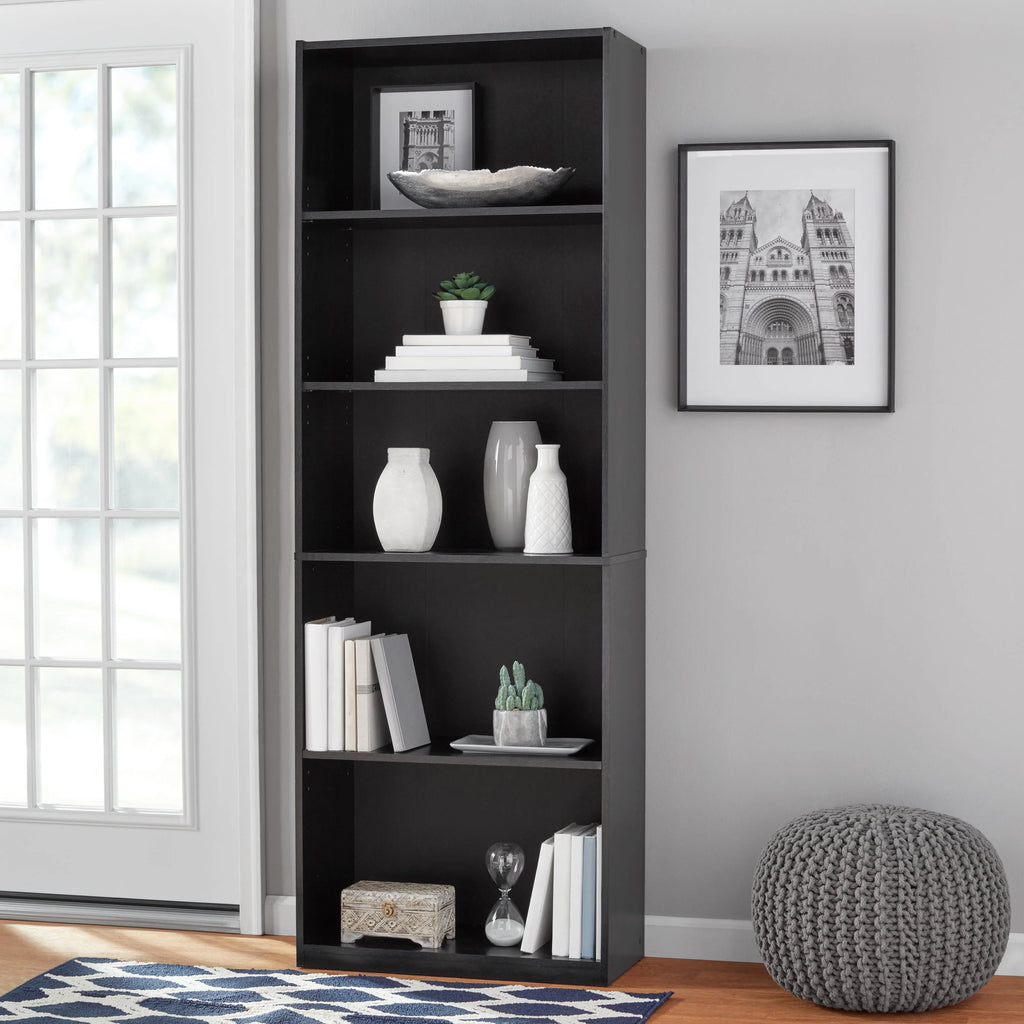 5-Shelf Bookcase with Adjustable Shelves, White X311871