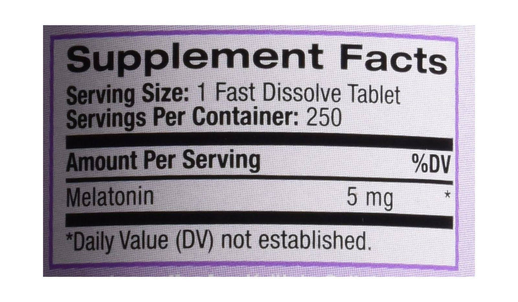 Melatonin 5 mg Strawberry Flavor 250 Fast Dissolve Tablets Y63187
