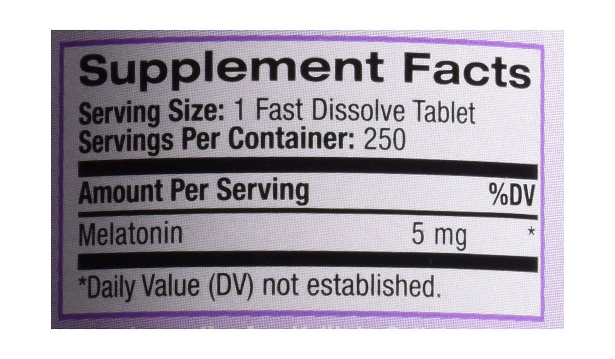 Melatonin 5 mg Strawberry Flavor 250 Fast Dissolve Tablets Y63187