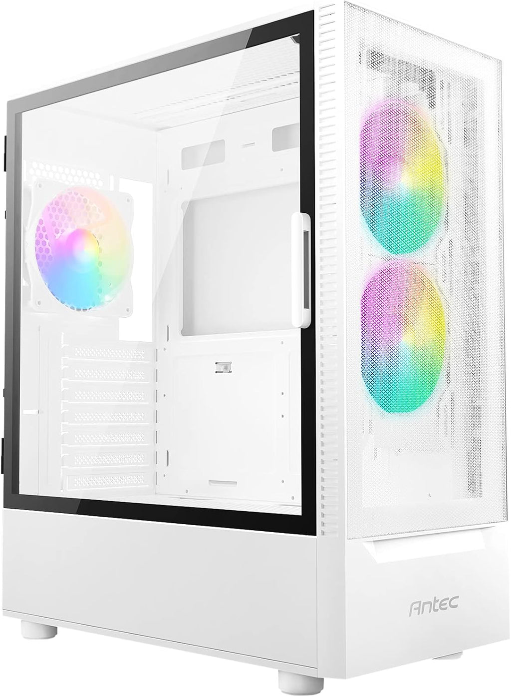 White ATX Mid-Tower Case with Tempered Glass Side Panel D64504