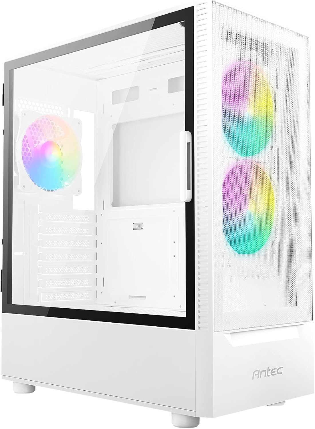 White ATX Mid-Tower Case with Tempered Glass Side Panel D64504