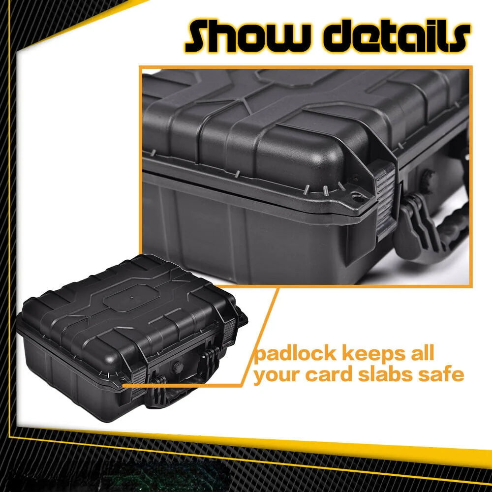 Graded Card Storage Box with Foam Slots, Large, Black G93132