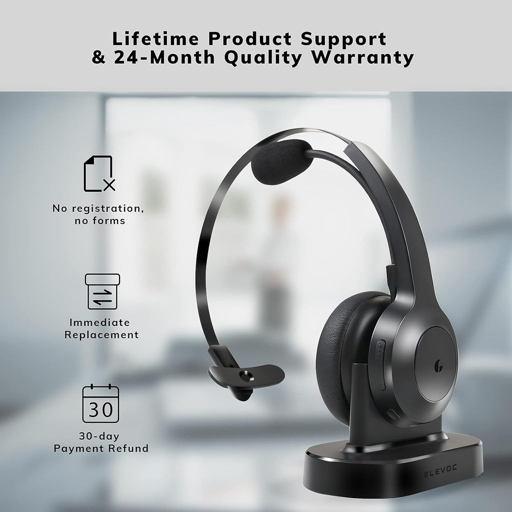 Bluetooth Headset with Microphone, AI Noise Cancelling, 35 Hrs Talk Time F71328