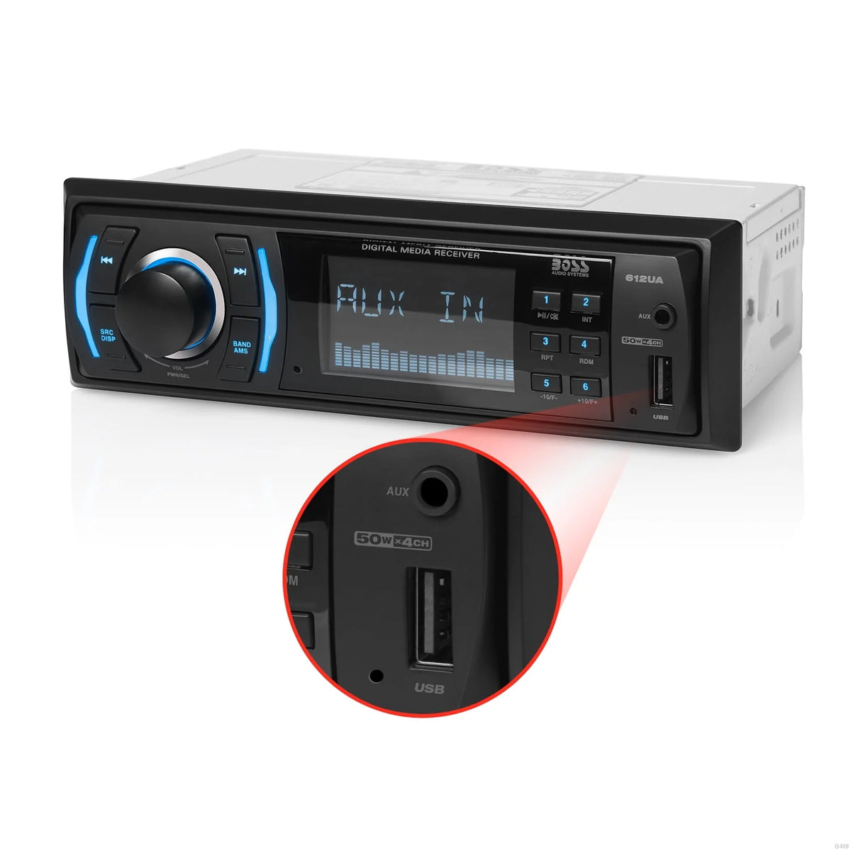 Single Din Mechless Car Audio Stereo Receiver with USB Aux Input AM/FM Radio V691