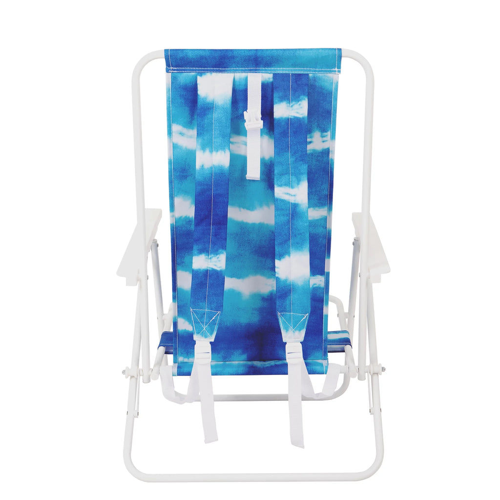 Blue High Back Reclining Backpack Beach Chair U536