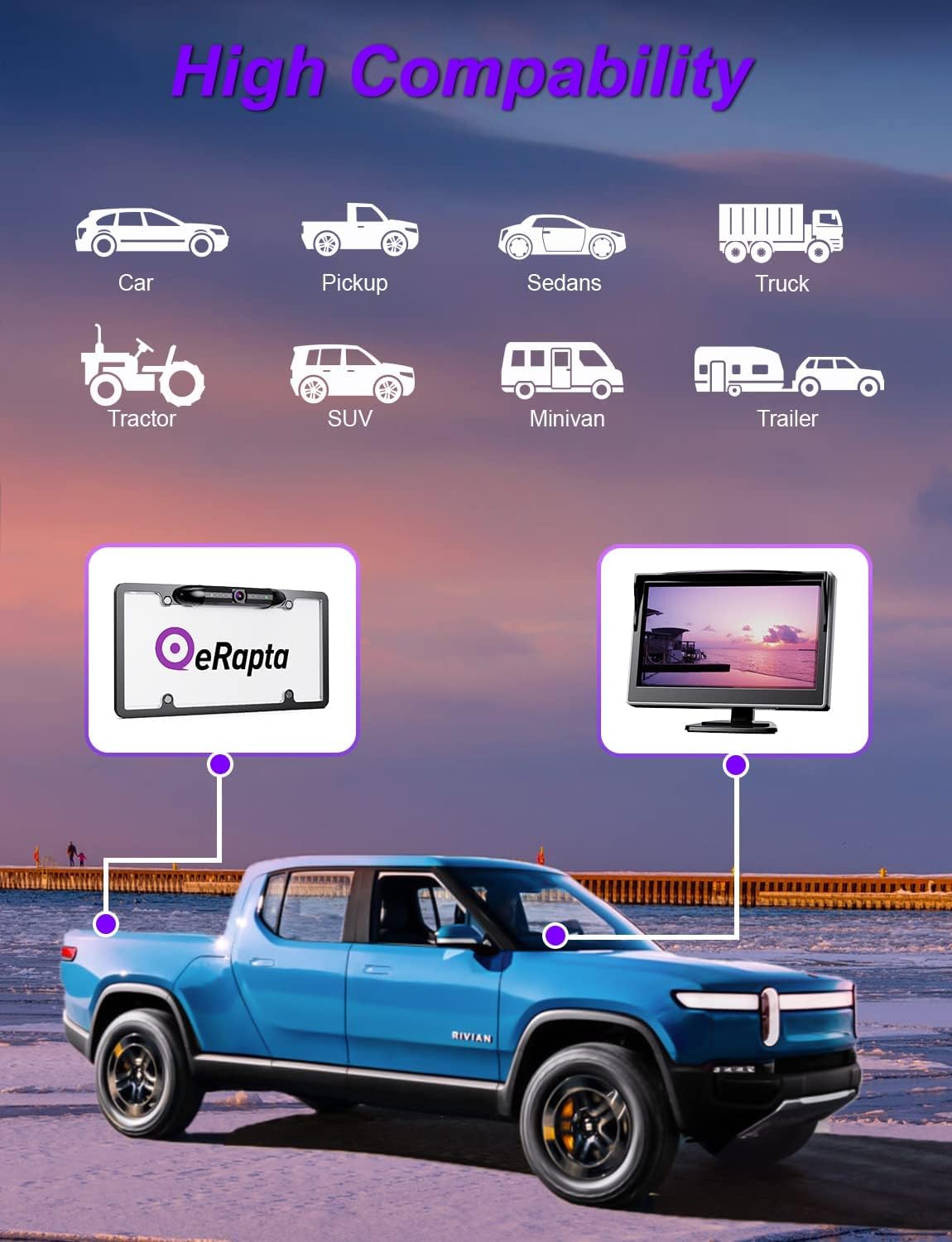 1080P Wired Backup Camera with 5 Inch Monitor T5991