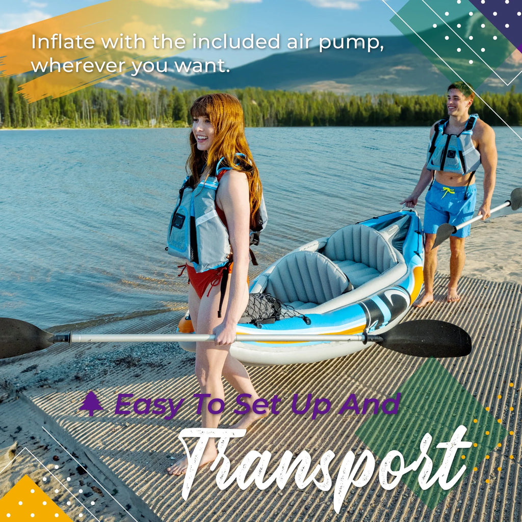 2-Person Inflatable Kayak with Oars and Pump Z210550