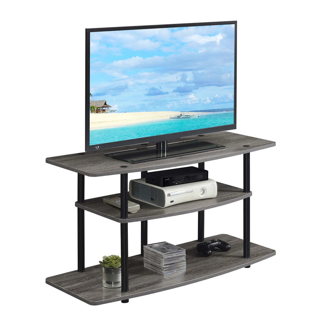 Black 3 Tier Wide TV Stand P430436