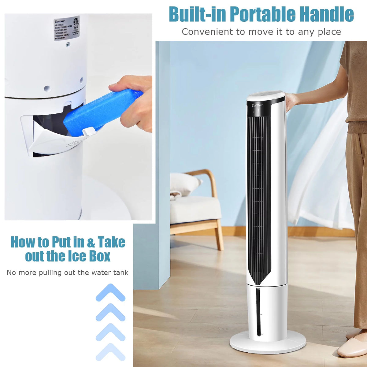 41'' Evaporative Air Cooler Oscillating Fan with Remote Control V855542