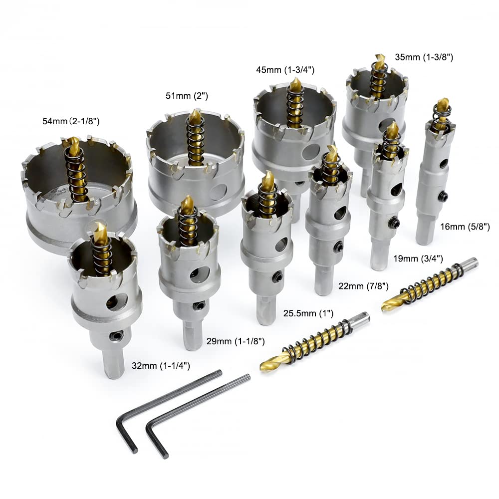 12 Pc TCT Hole Saw Kit with Pilot Drill Bit M8128