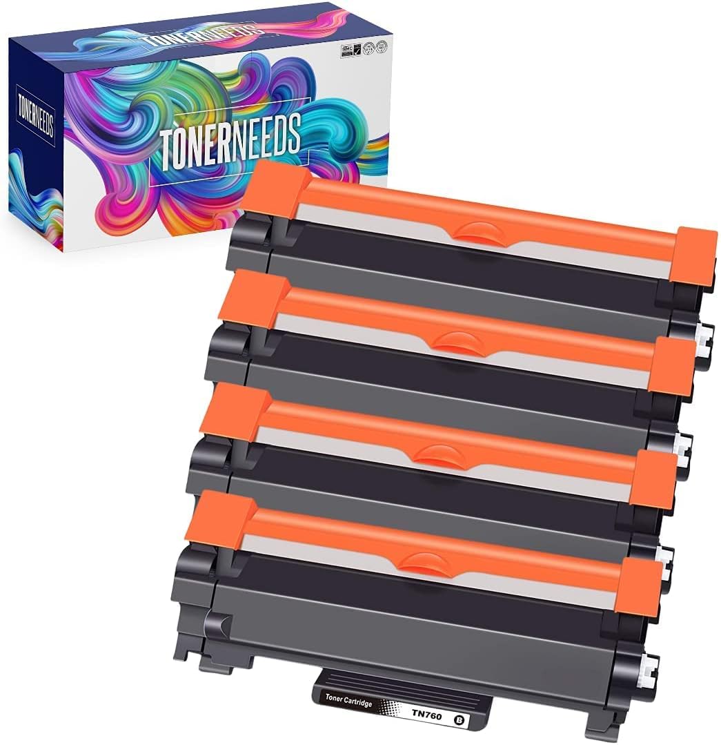 Compatible Brother TN760 Black Toner Cartridge 4 Pack J88980
