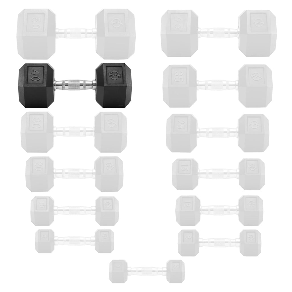 45 lbs Rubber Coated Hex Dumbbell G177128