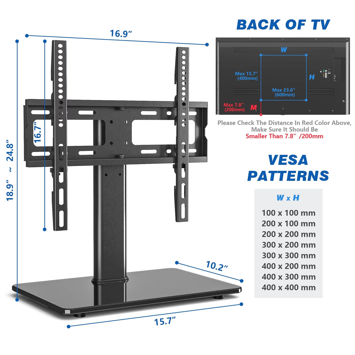 Black Swivel TV Stand W8878