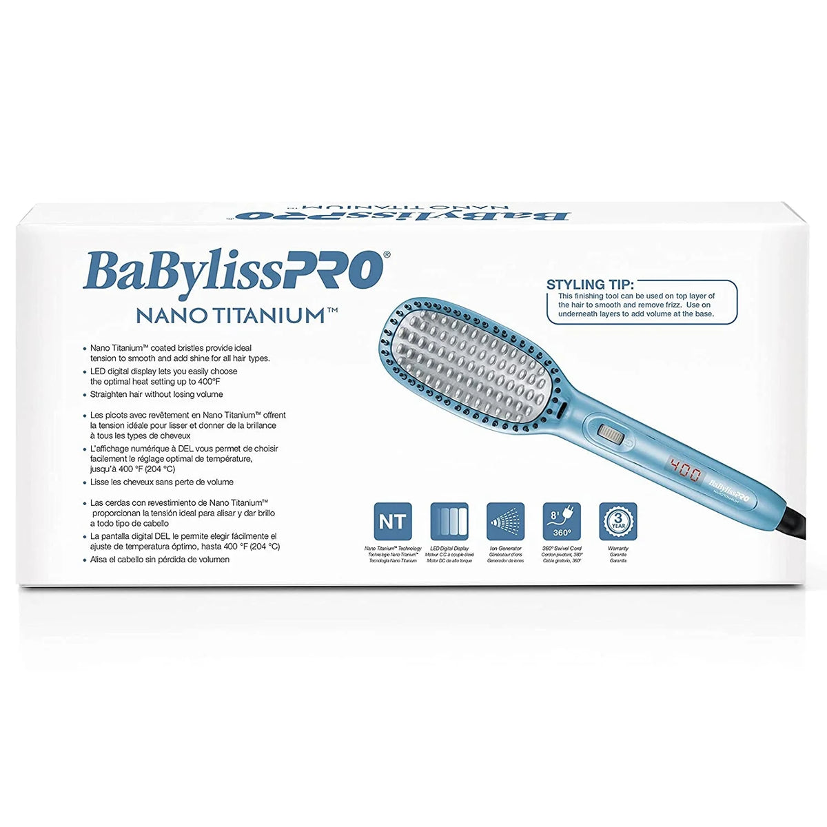 Nano Titanium Compact Thermal Paddle Brush Q7209