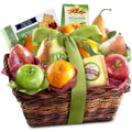 Fresh Fruit Basket Gift with Crackers, Cheese and Nuts S596