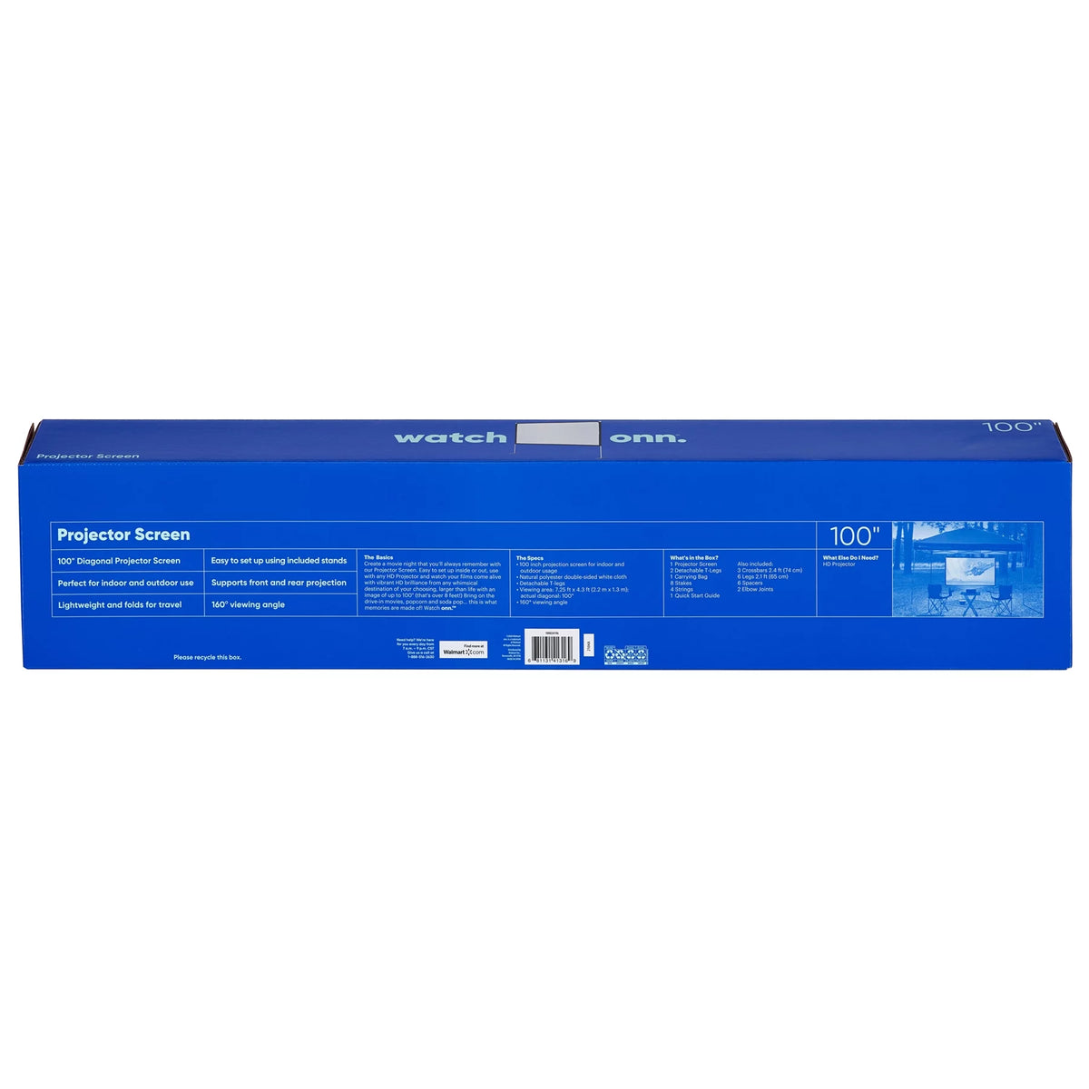 100 Portable Indoor/Outdoor 16:9 Projection Screen X68094